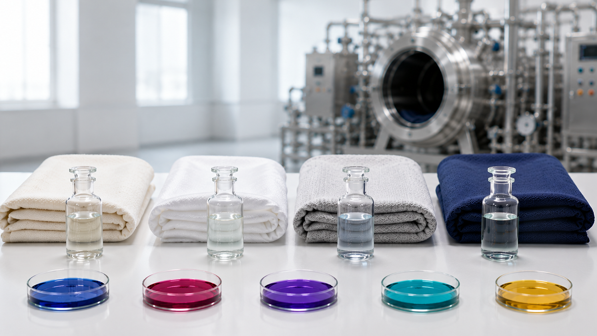 Dyeing auxiliary chemicals tested on different fabric types for textile dyeing efficiency and colour consistency
